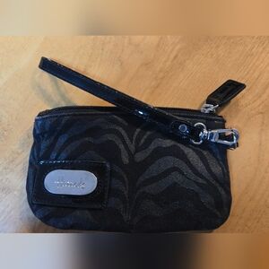 Harrod's Black Patterned Wristlet Clutch